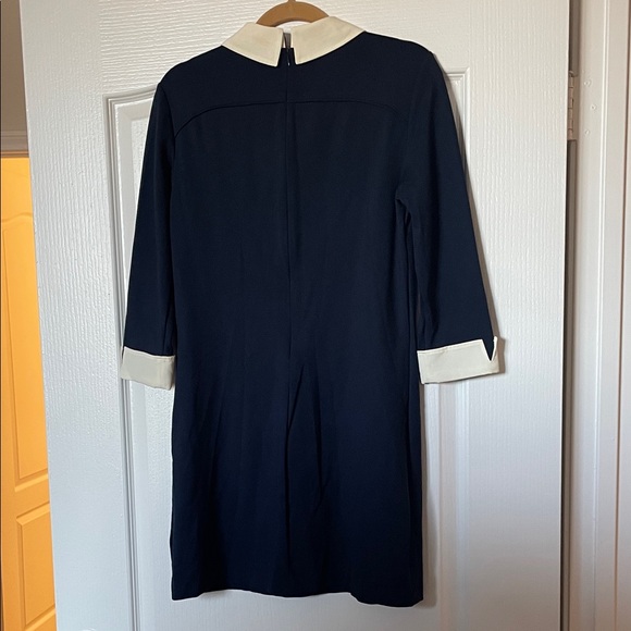 Ted Baker London UK 3 (US6-8) Navy Mini Dress Jeweled collar holiday party dress - Picture 3 of 12